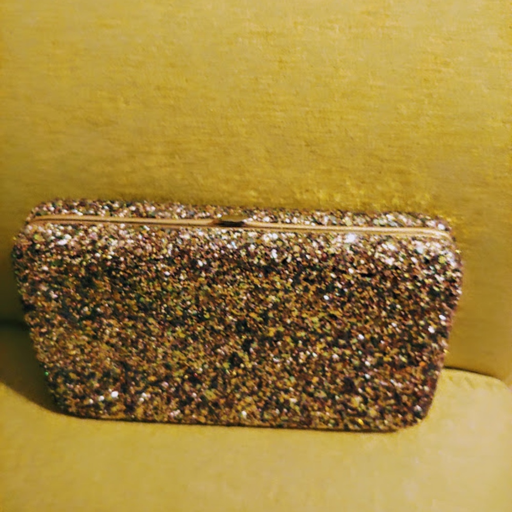 Target-Merona Gold Glitter Clutch